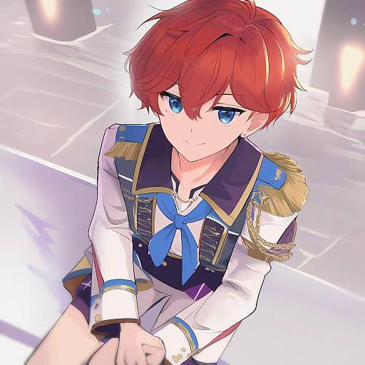 Illustration of Amagi hiiro, ensemble stars! in the style of Puuakachan