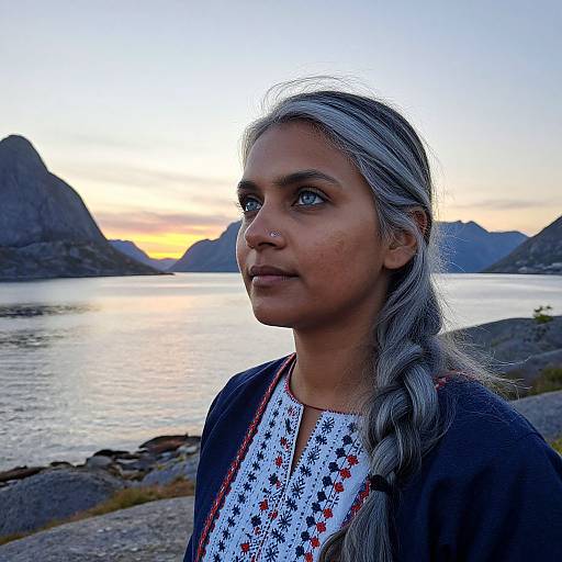 Photorealistic Dawn Portrait of South Asian Woman