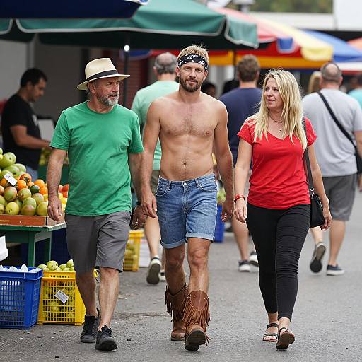 Vibrant Market Street Scene in Daylight