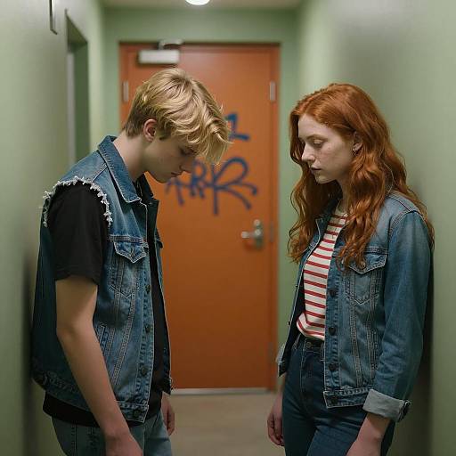 Teenage Moments in a Dim Hallway