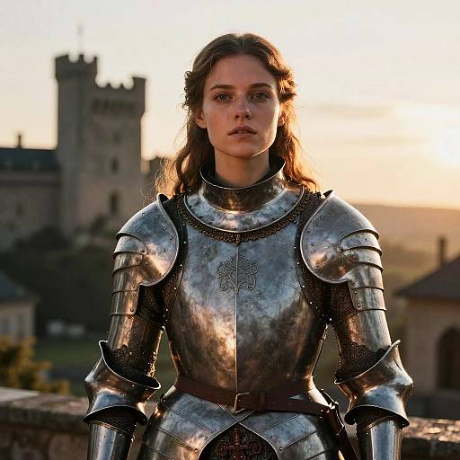 Stunning Medieval Girl in Armor Portrait