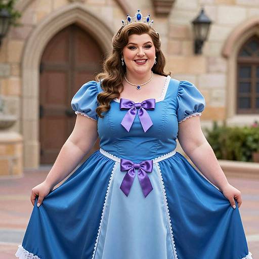 Plus Size Disney Villain in Blue Dress