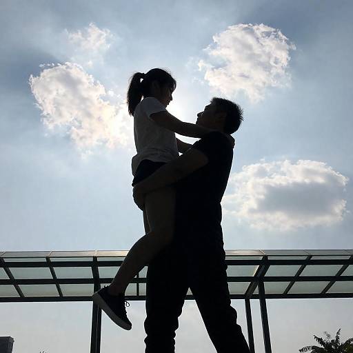 Lifted Figures Beneath Glass Roof