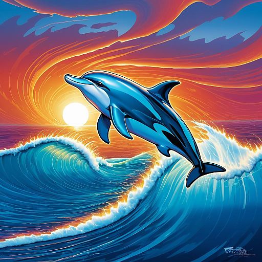 Fearless Dolphin Leaping Through Waves Fearless Dolphin Leaping Through Waves
