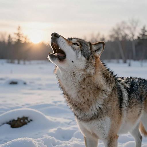 Cinematic Close-Up of Howling Wolf