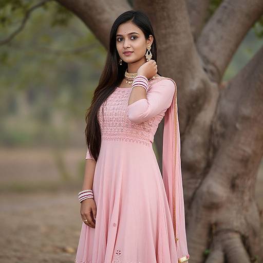 Engagement Ghagra Choli Outdoor Portrait