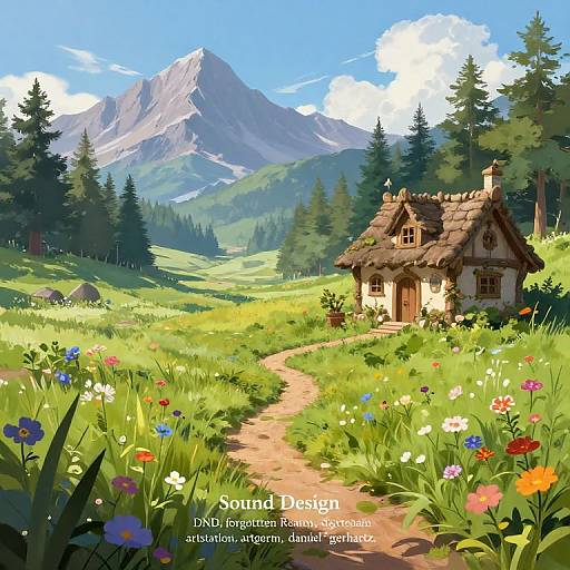 Fantasy Meadow Path Digital Painting