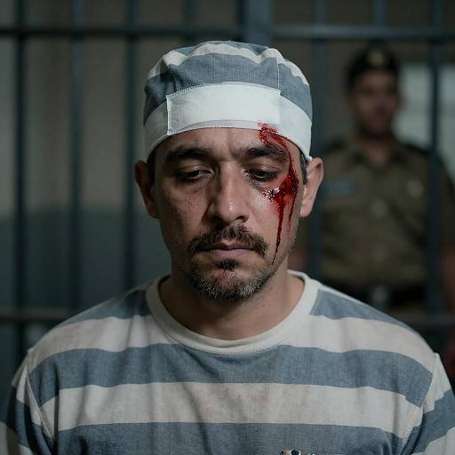 Somber Portrait of a Prisoner