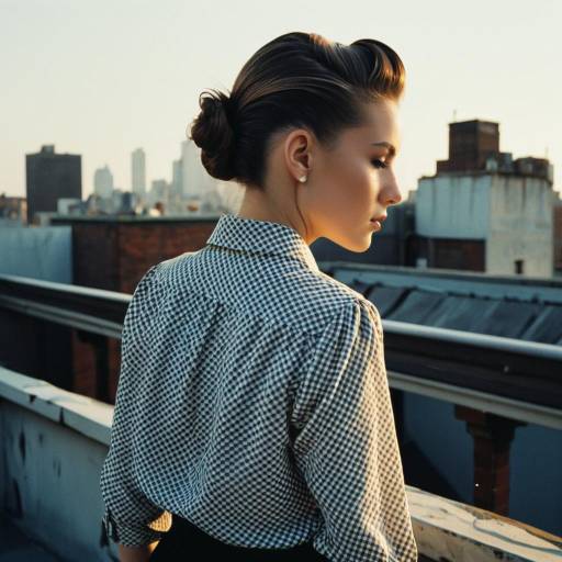 Woman with Slick Back Fade Hairstyle on Rooftop Woman with Slick Back Fade Hairstyle on Rooftop