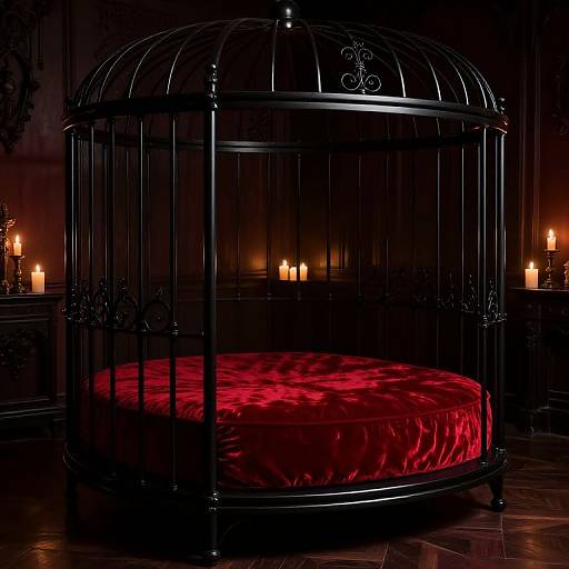 Gothic BDSM Cage Bed Design
