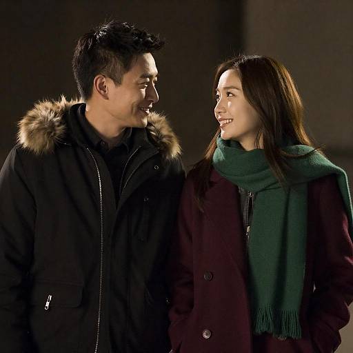 Softly Lit Nighttime Couple Portrait