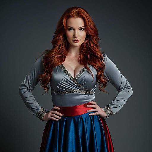 Red-Haired Woman in Medieval-Inspired Costume