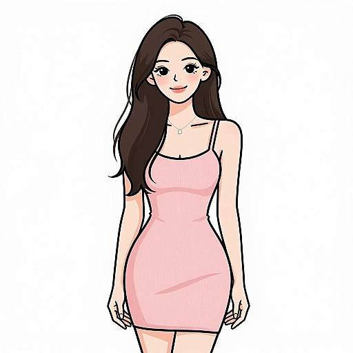 Smiling Woman in Pale Pink Bodycon Mini Dress