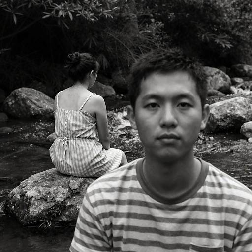 Serene Forest Scene in Black and White