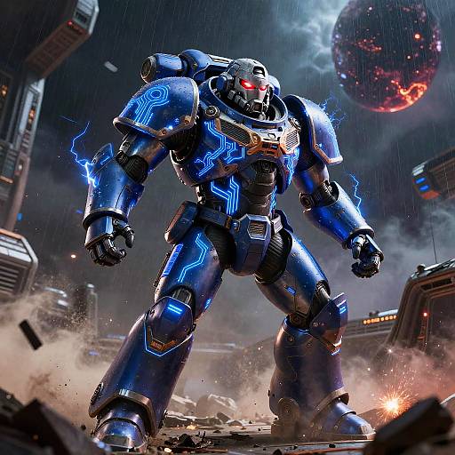 Neon Circuit Space Marine in Derelict Bridge