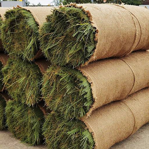 Rustic Burlap-Wrapped Green Bundles