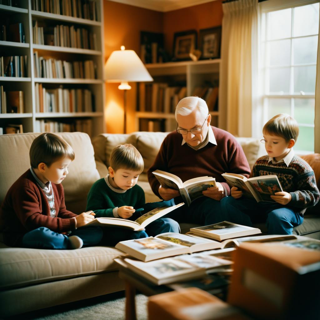 Cinematic Family Moment in Cozy Living Room