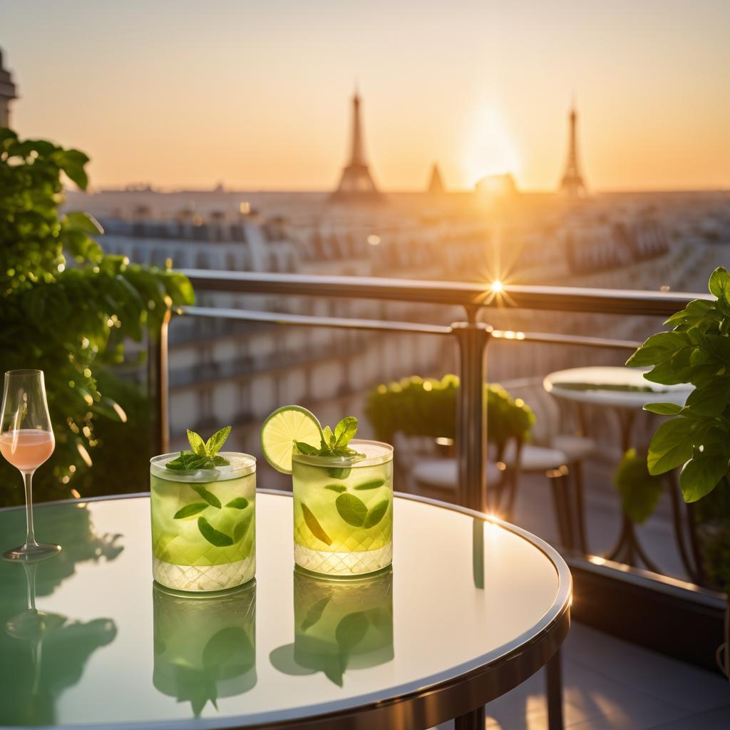 Enchanting Parisian Café at Sunset