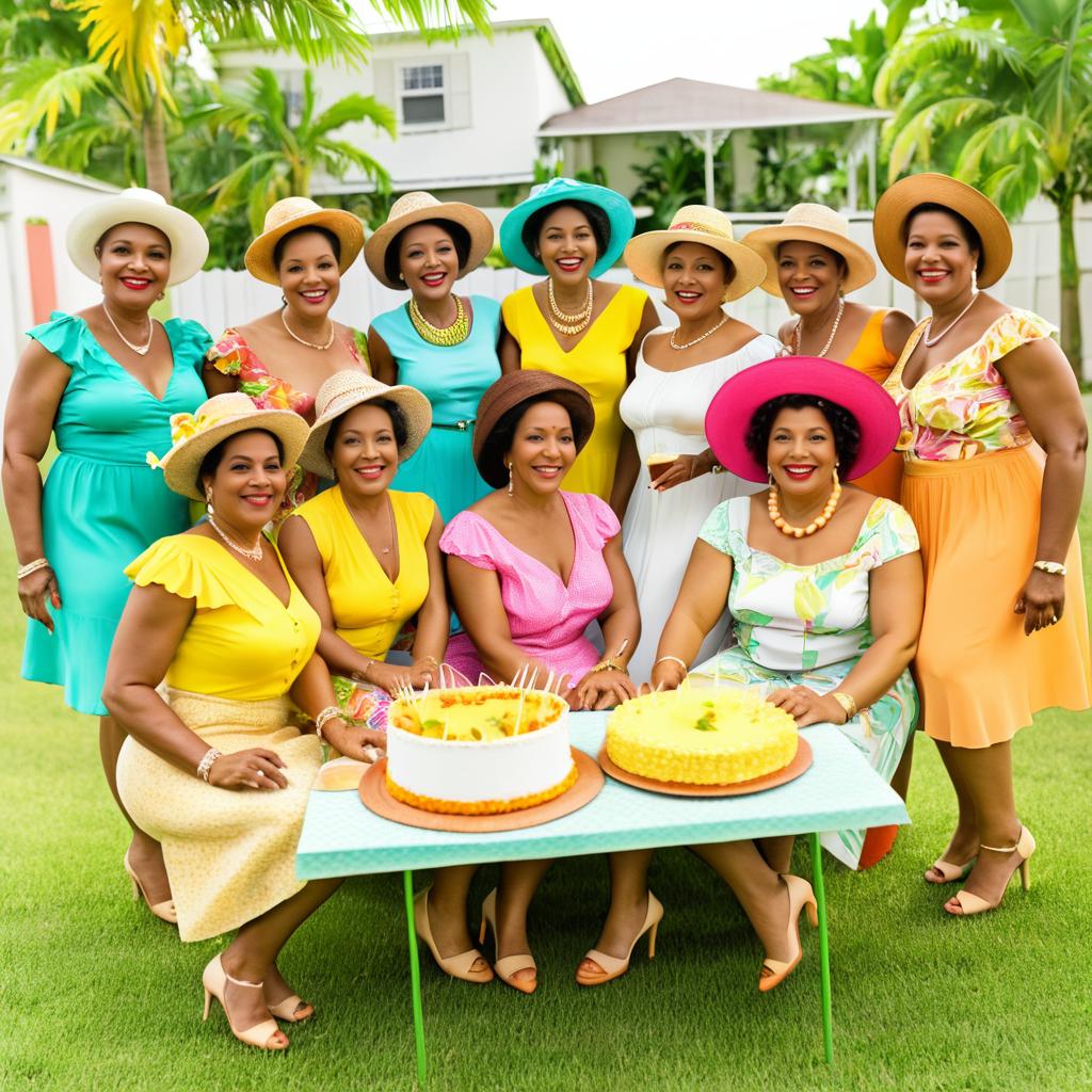 Joyful Vintage Caribbean Women at Party