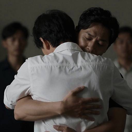 Emotional Embrace in Dim Lighting