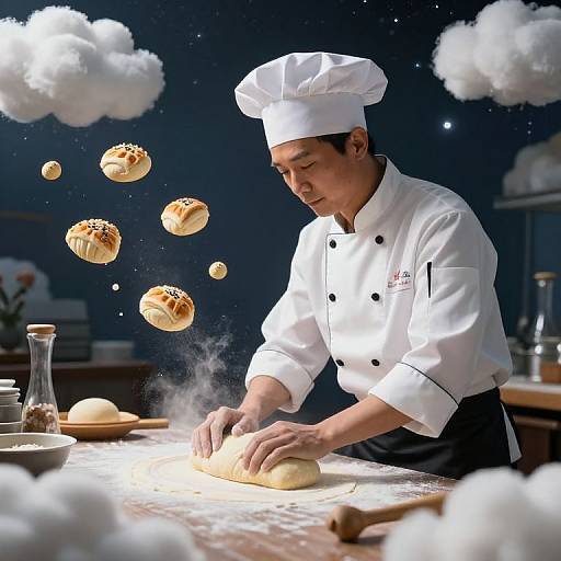 Celestial Chef Baking Floating Pastries