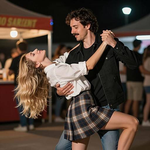 Couple Dancing at Night Festival