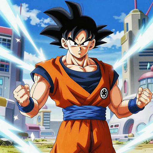 DBZ Qui Powering Up Anime Scene