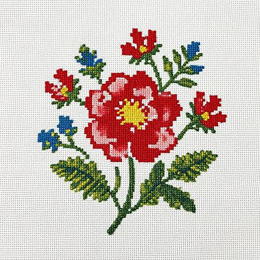 Elegant Needlepoint Floral Design