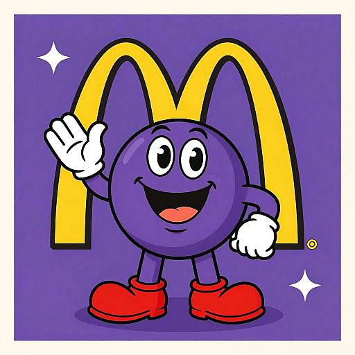Retro 80s Purple McDonald's Mascot Poster