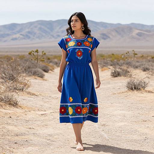 Young Woman in Vibrant Mexican Dress