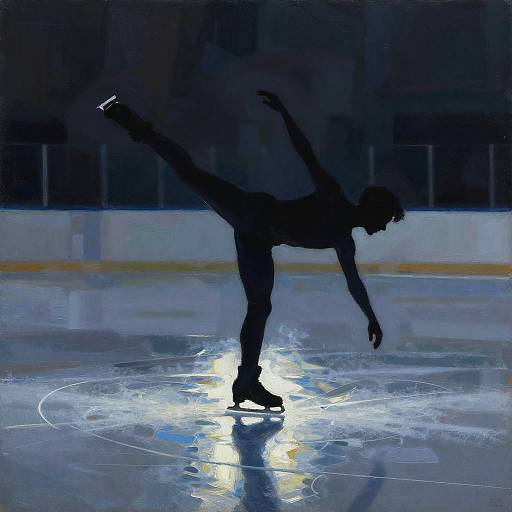 Abstract Ice Skater Silhouette Spin