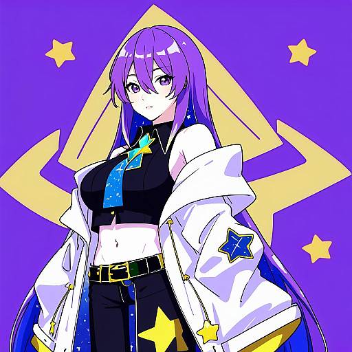 Illustration of Moona hoshinova (1st costume), hololive in the style of Skeptycally