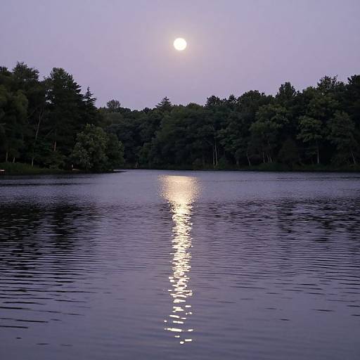Moonlit Lake at Twilight Serenity