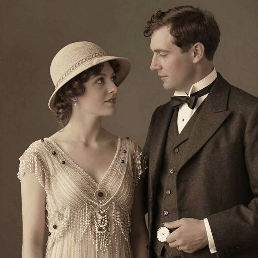 1929 Vintage Couple Fashion Portrait