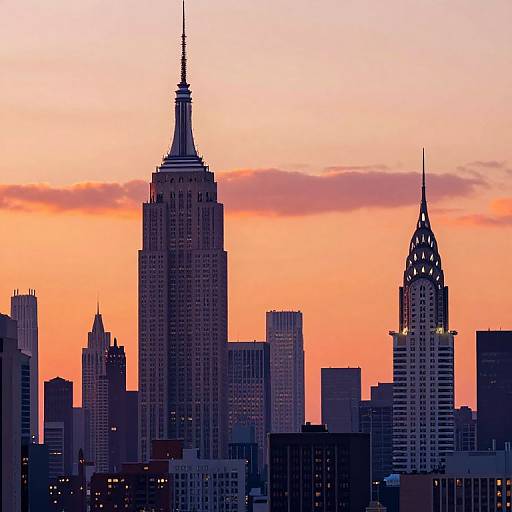 Vibrant Sunset Over Manhattan Skyline