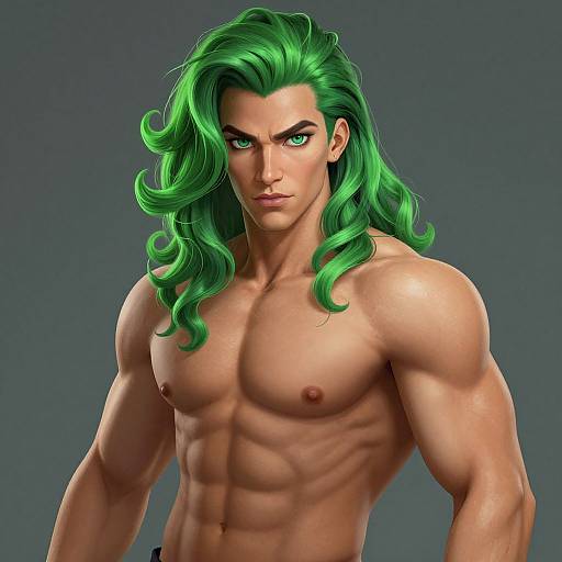 Muscular Woman with Emerald Eyes