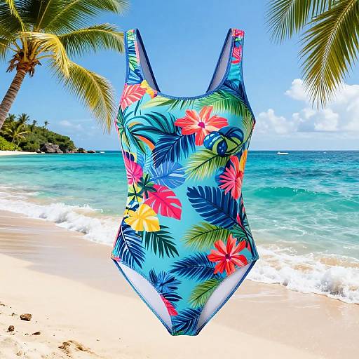 Vibrant Tropical C-Cup Swimsuit Design