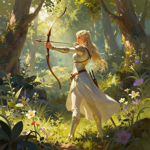 Majestic Elven Archer in Forest