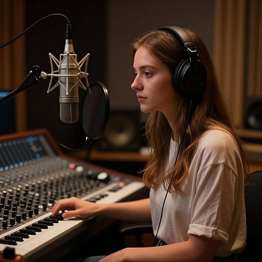 Hyper-Realistic Girl in Music Studio