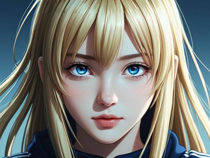 Anime Girl with Blonde Hair and Blue Eyes