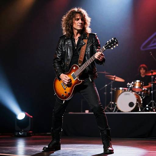 Charismatic Rock Musician on Stage