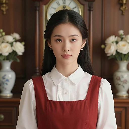 Victorian Tea Portrait of East Asian Woman