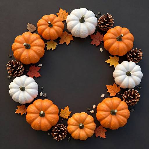 3D Halloween Rustic Pumpkin Composition