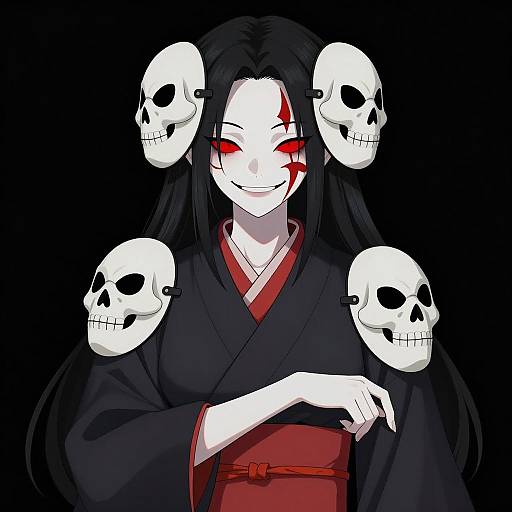 Dark Elegance: Female Character Illustration