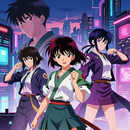 Cyberpunk Anime Futuristic Cityscape
