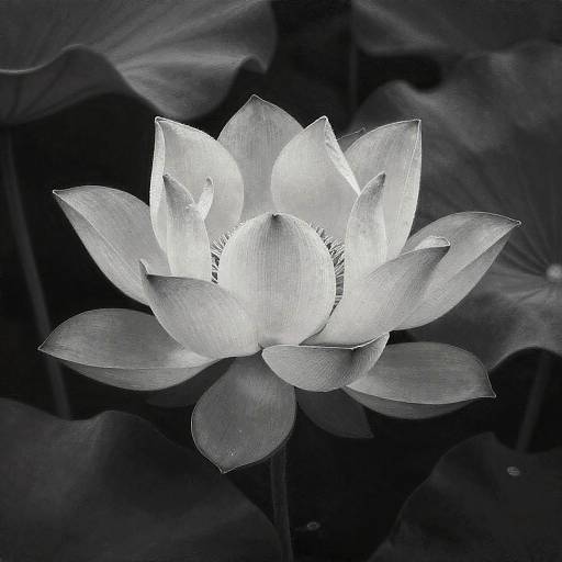 Delicate Lotus Charcoal Painting