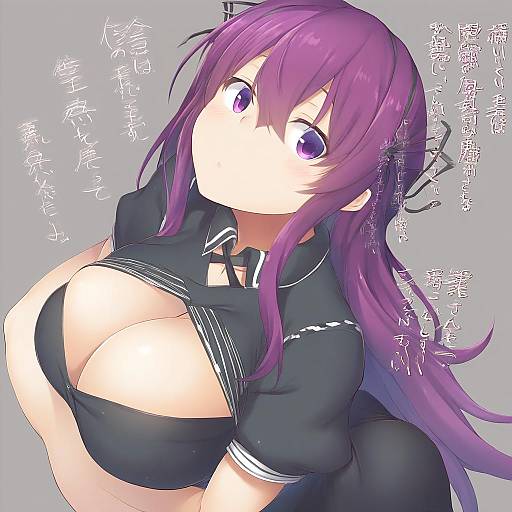 Illustration of Murasaki (senran kagura), senran kagura in the style of Spirytus tarou