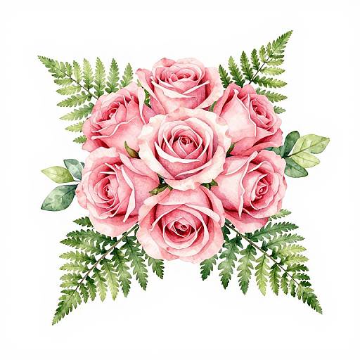 Watercolor Wedding Bouquet Illustration