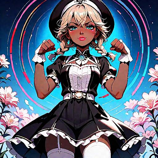 Dark Skinned Anime Girl in Frills