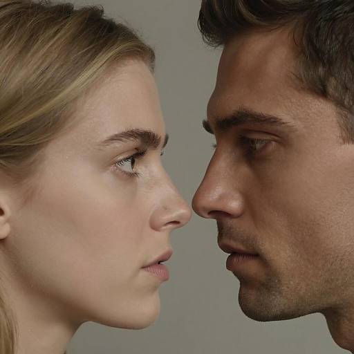 Dramatic Close-Up of Intense Expressions